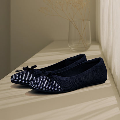 Neeman's Everyday Ballet Flats for Women | Soft Knit Upper, Cushioned Insole & Textured Toe | Stylish, Comfortable & Versatile for Work or Casual Wear