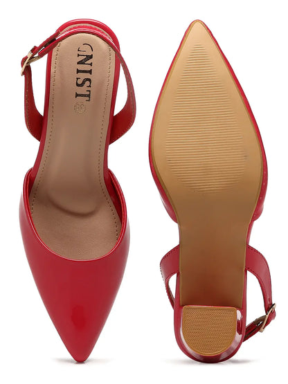 GNIST Classic Pumps Red Block Heels