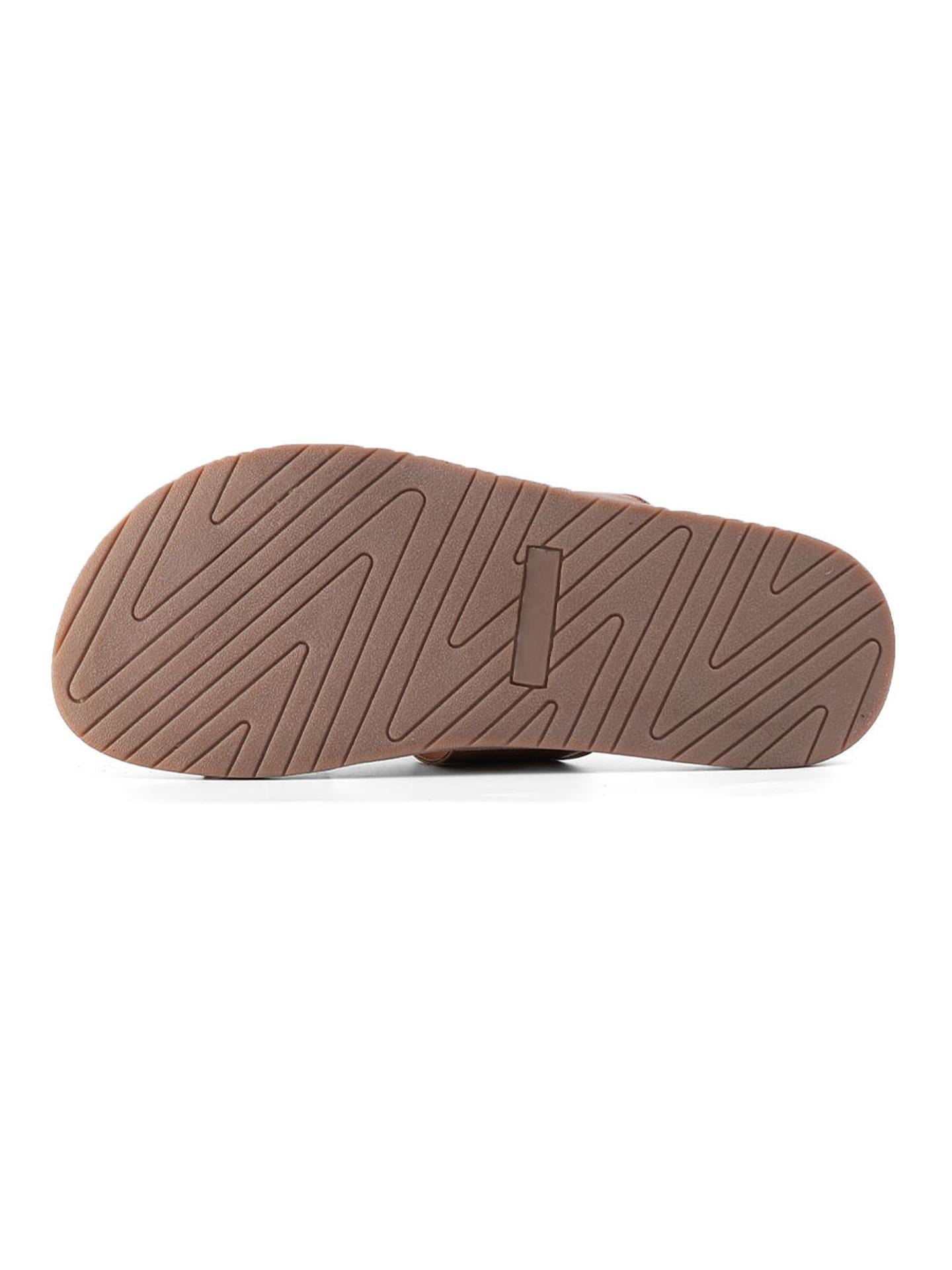 T-Rad Classic Double Monk Strap Sandals - Tan - UK 10 EU 44