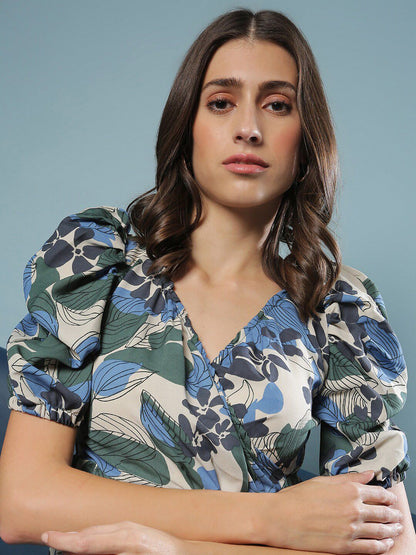 Woman Multicoloured Floral Knee Length Dress