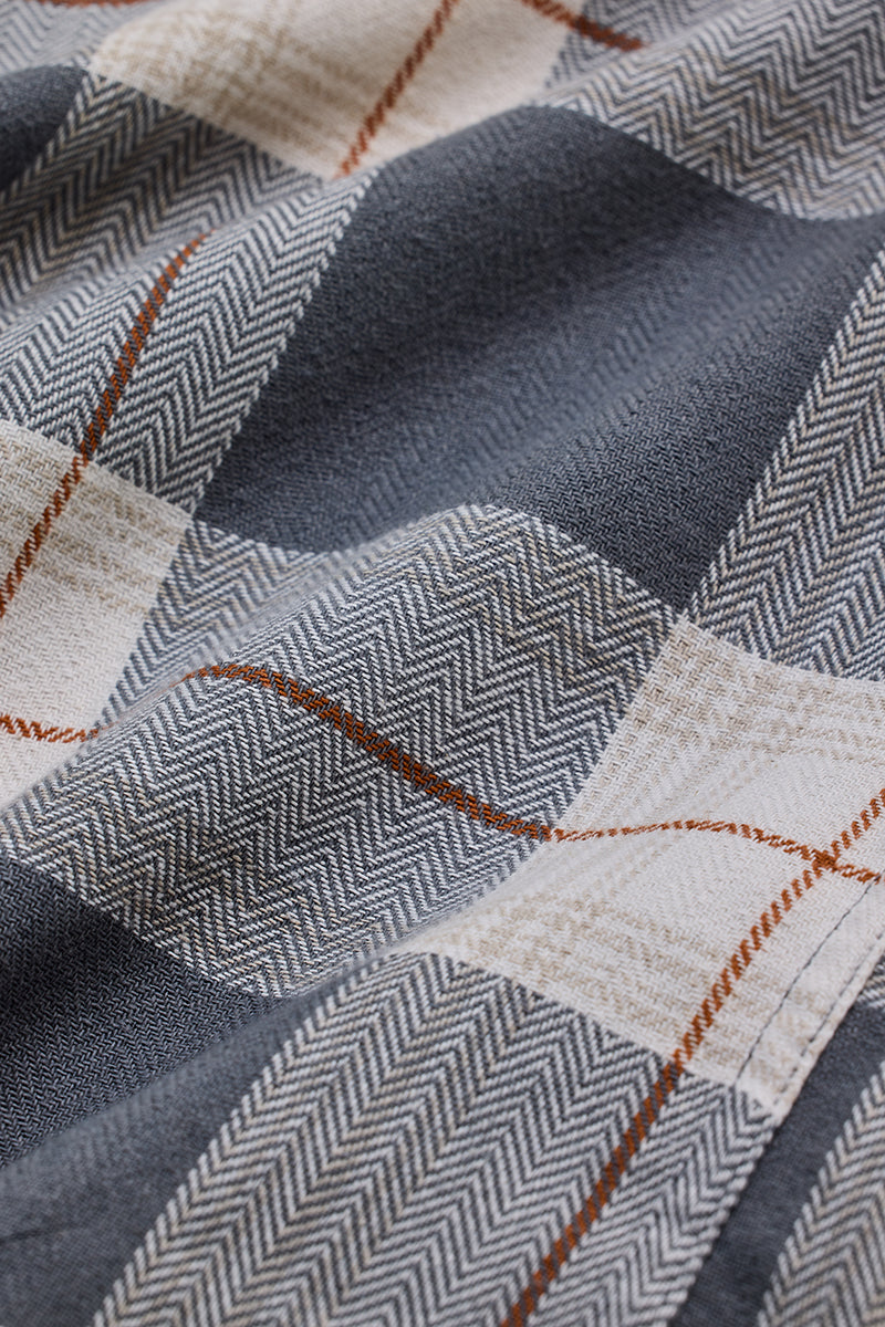 Grey Checks Slim Fit Shirt