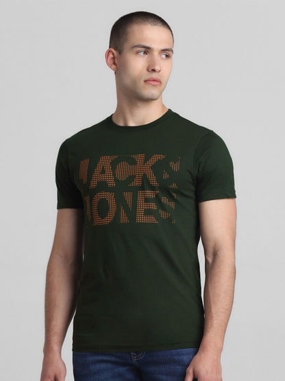 Typography Printed Slim Fit Round Neck Cotton T-shirt