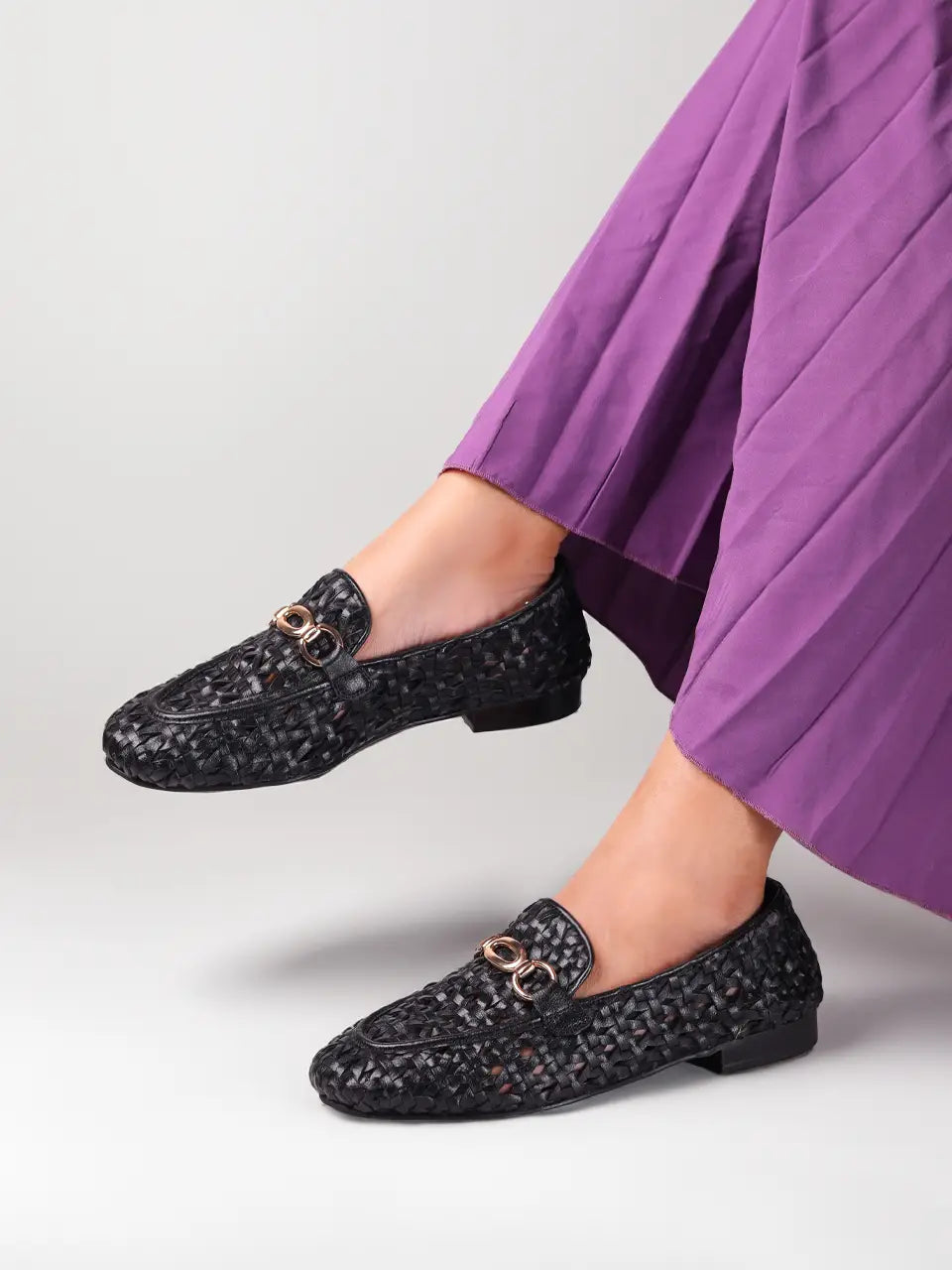 Cora Black Flat Loafers