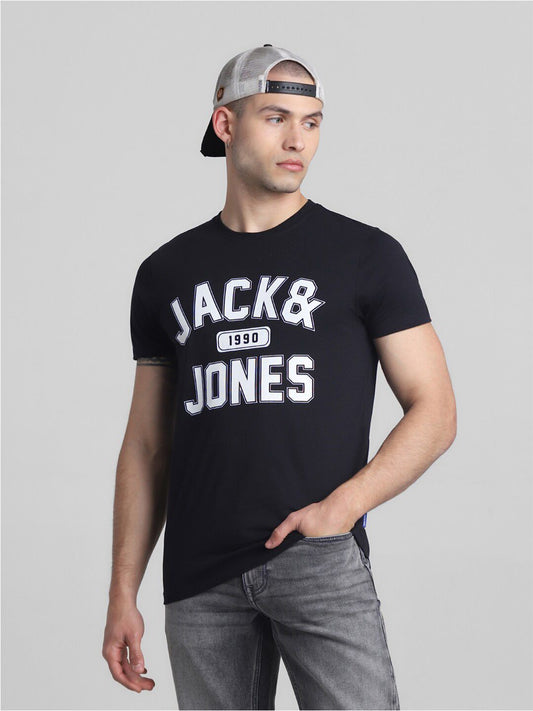Typography Printed Slim Fit Pure Cotton T-shirt