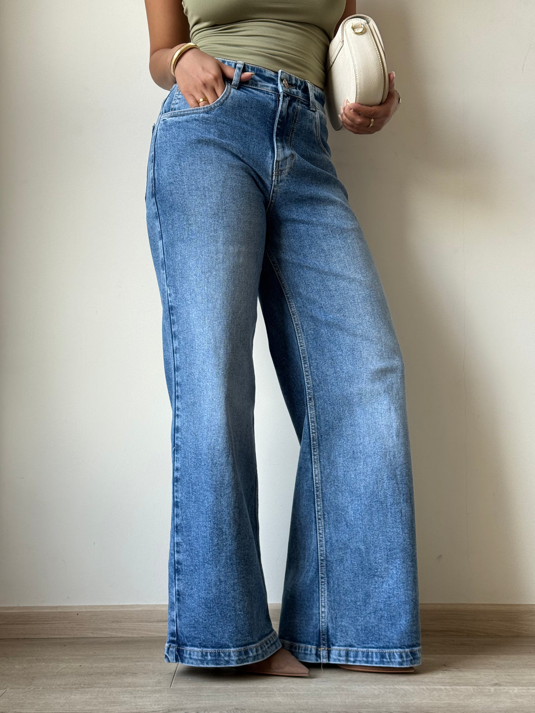Classic Blue Wide Leg Jeans