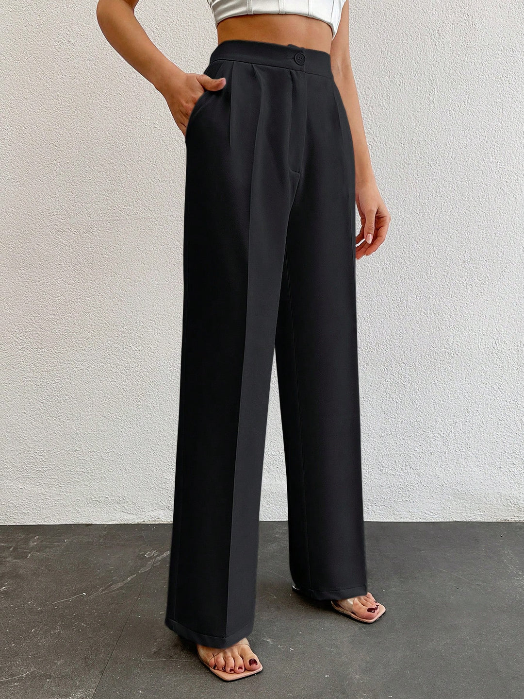 Formal Pleated Wide Leg Trouser
