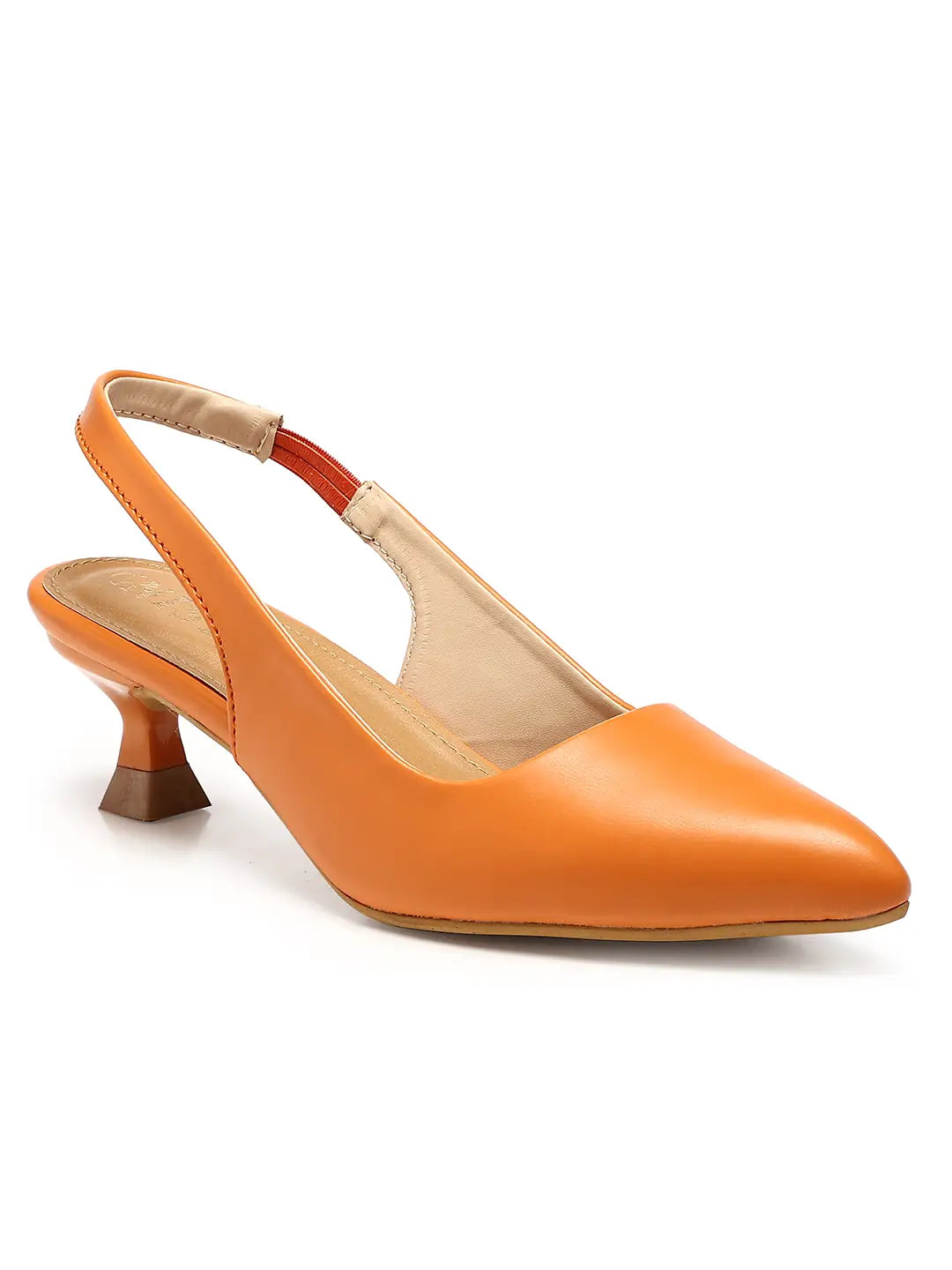 GNIST Sling back Pumps Orange Kitten Heels