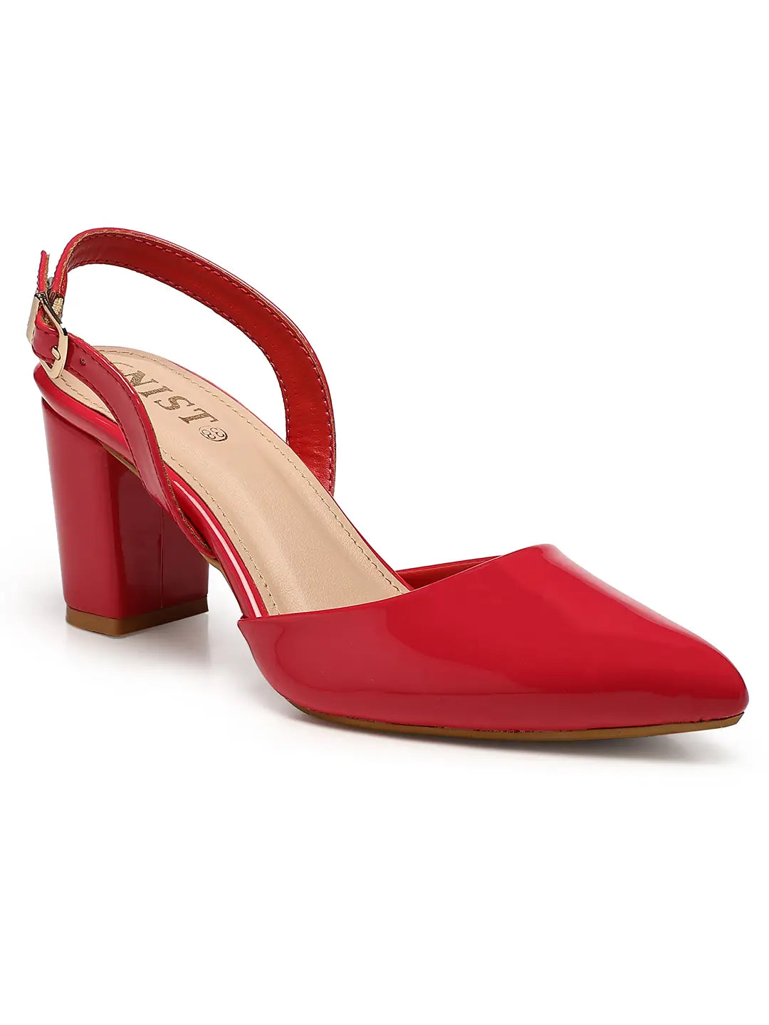 GNIST Classic Pumps Red Block Heels