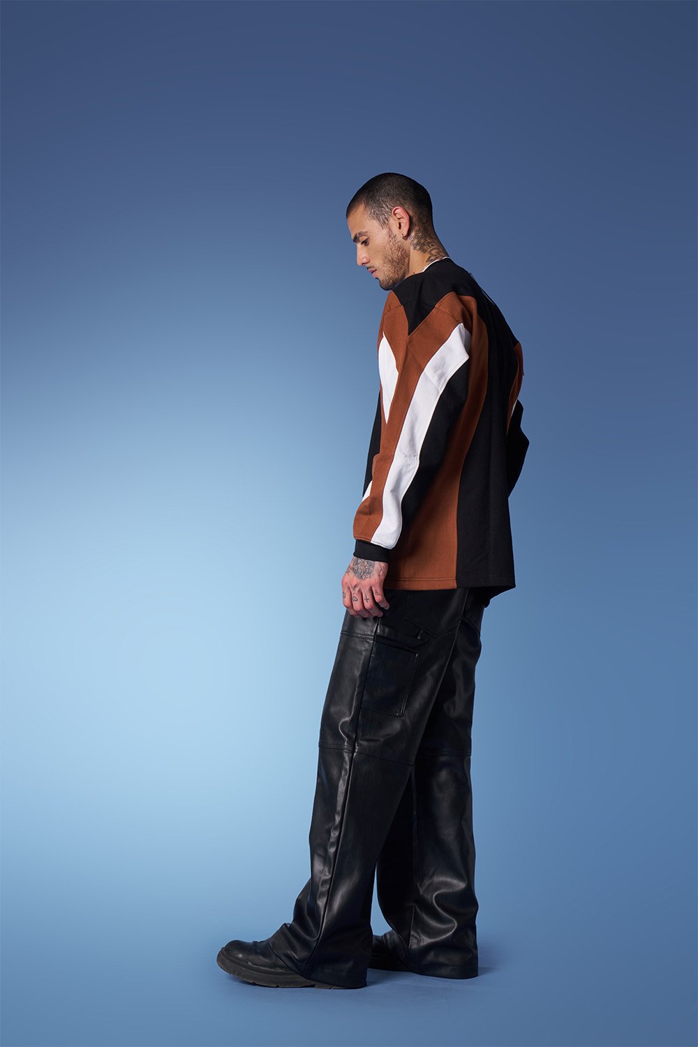 Colourblock Cut & Sew Crewneck - Sweatshirt