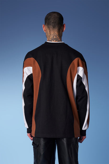 Colourblock Cut & Sew Crewneck - Sweatshirt