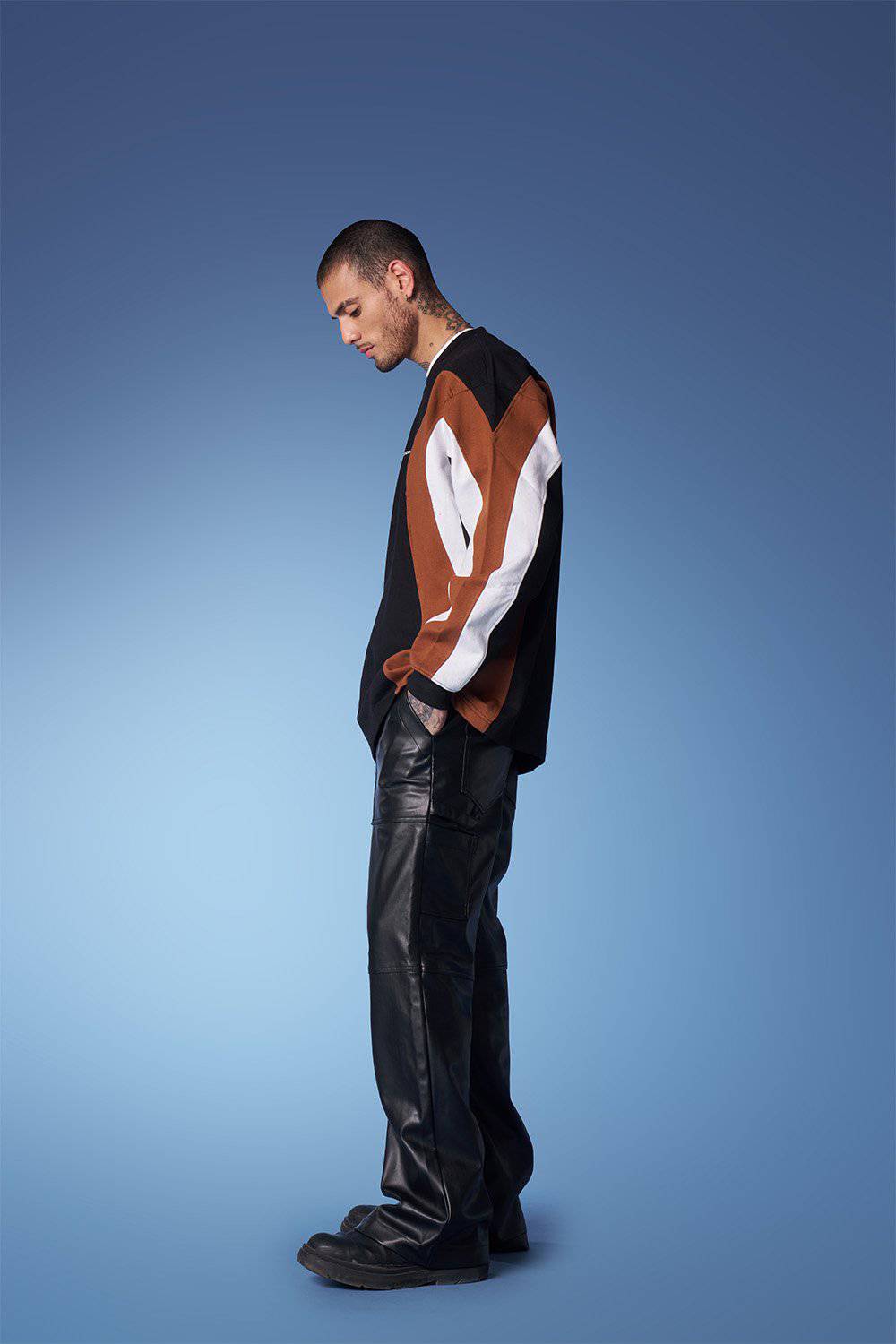 Colourblock Cut & Sew Crewneck - Sweatshirt