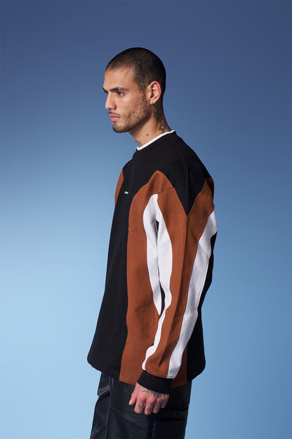 Colourblock Cut & Sew Crewneck - Sweatshirt