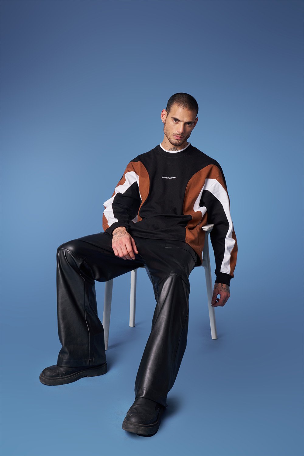 Colourblock Cut & Sew Crewneck - Sweatshirt