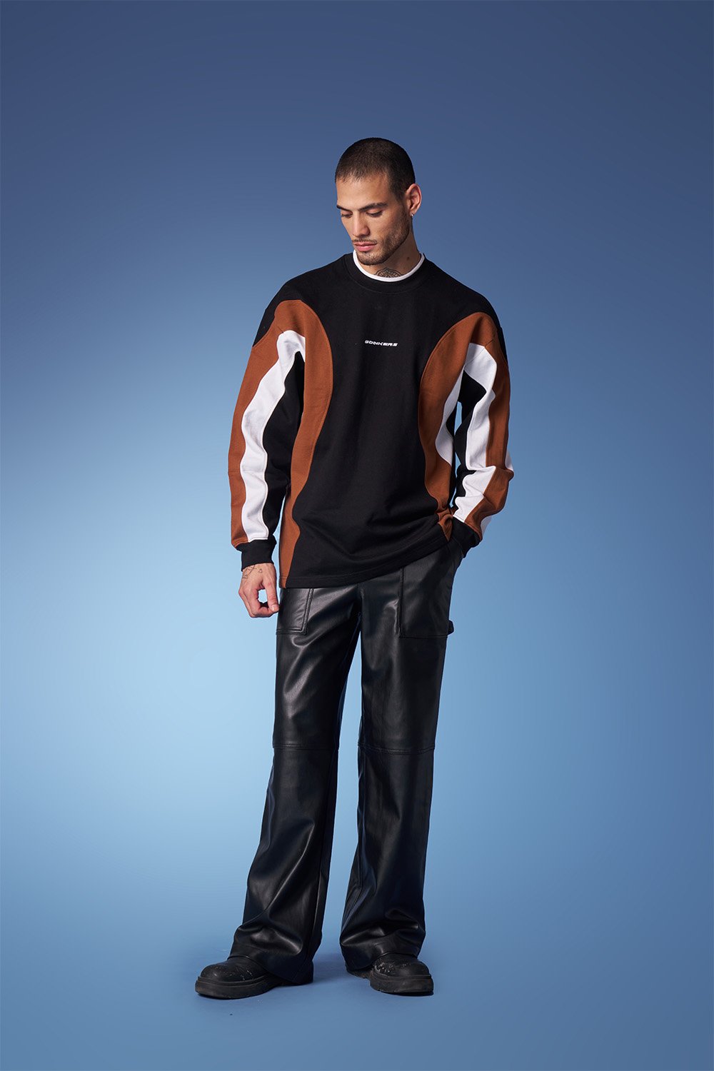 Colourblock Cut & Sew Crewneck - Sweatshirt