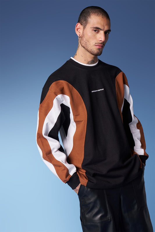 Colourblock Cut & Sew Crewneck - Sweatshirt