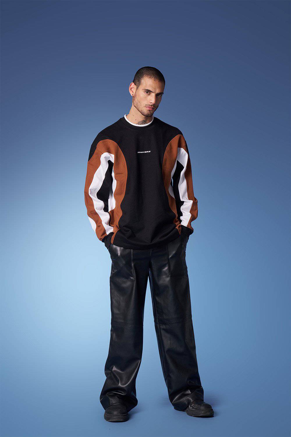 Colourblock Cut & Sew Crewneck - Sweatshirt