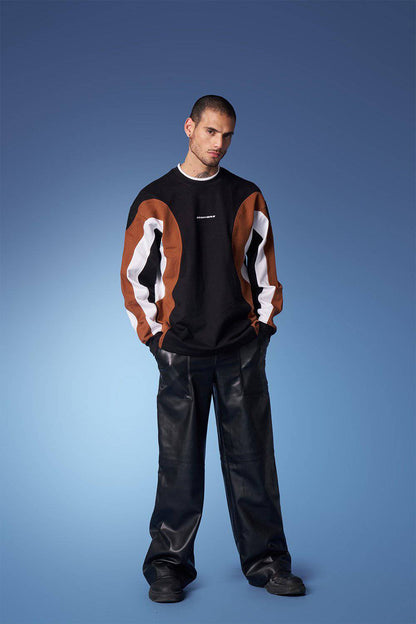 Colourblock Cut & Sew Crewneck - Sweatshirt