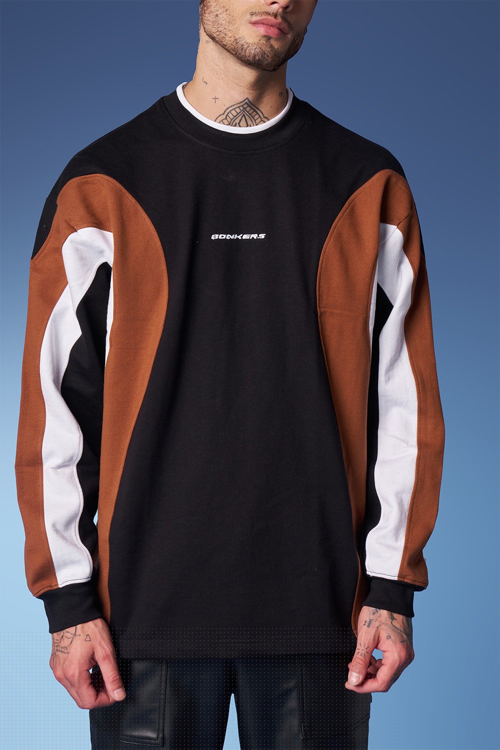 Colourblock Cut & Sew Crewneck - Sweatshirt