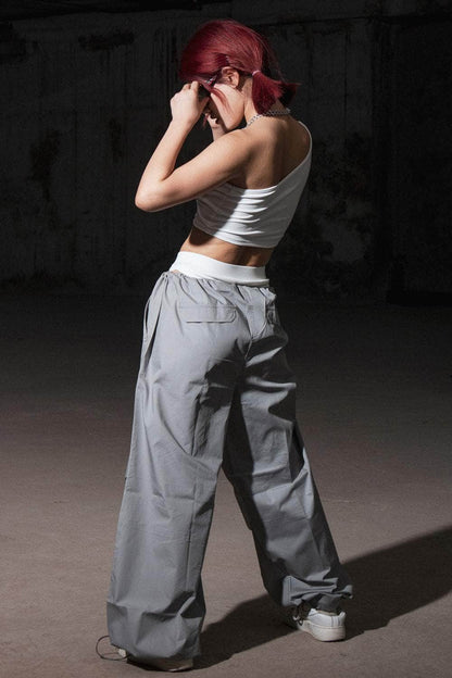 Cool Grey Oversized Poplin Pants
