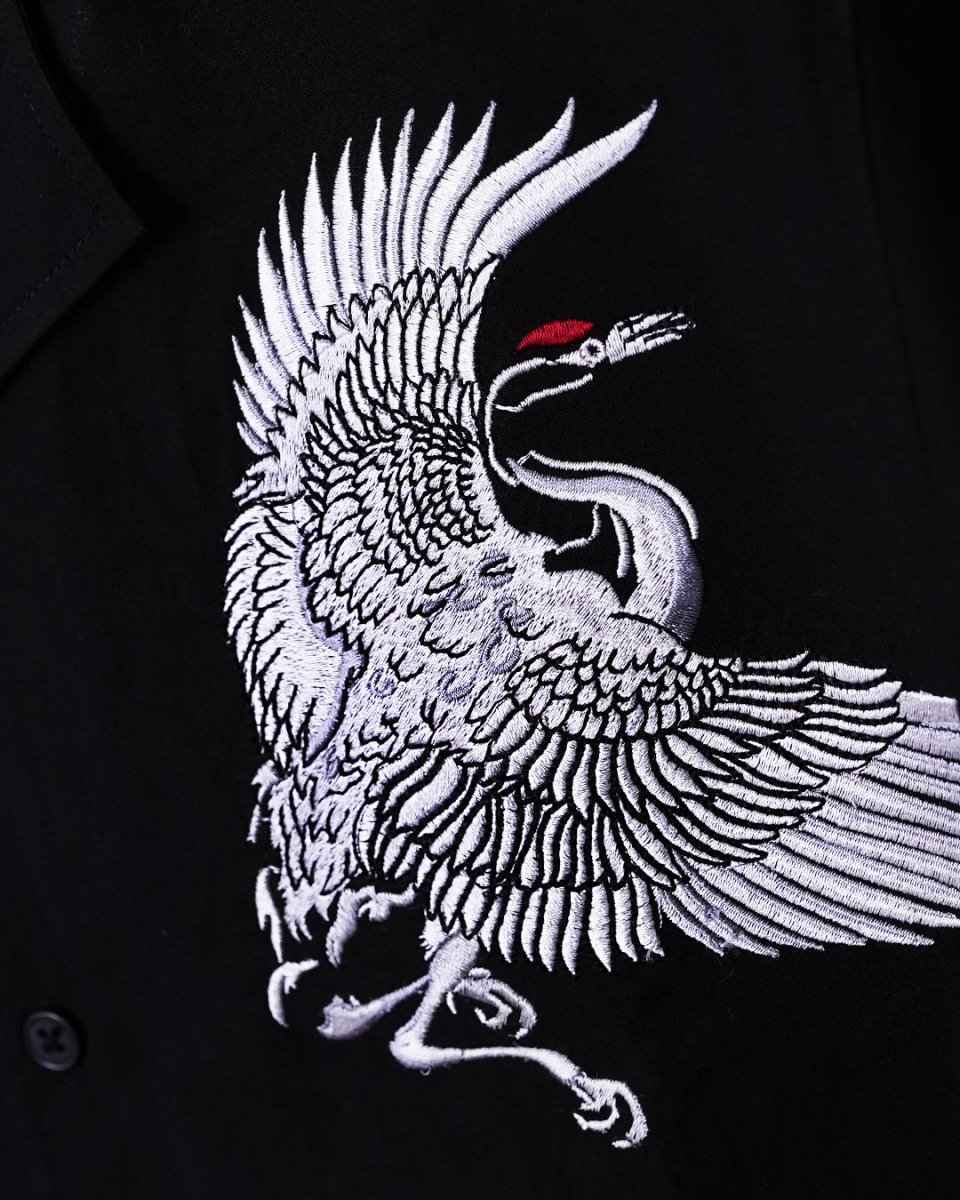 Crane Embroidered