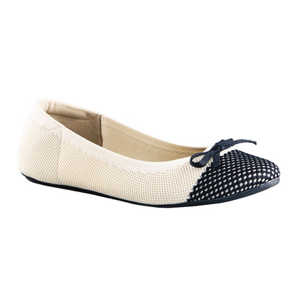 Neeman's Everyday Ballet Flats for Women | Soft Knit Upper, Cushioned Insole & Textured Toe | Stylish, Comfortable & Versatile for Work or Casual Wear