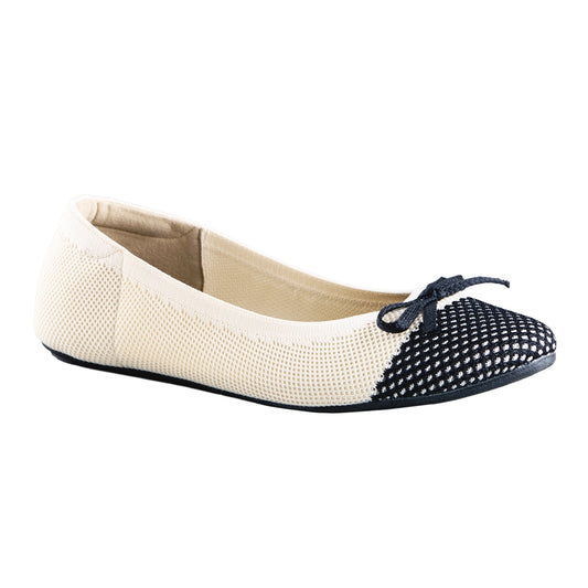 Neeman's Everyday Ballet Flats for Women | Soft Knit Upper, Cushioned Insole & Textured Toe | Stylish, Comfortable & Versatile for Work or Casual Wear