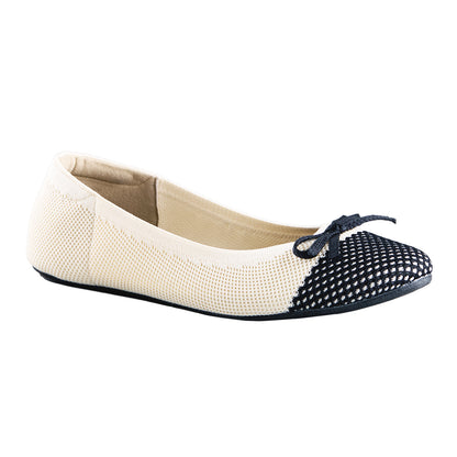 Neeman's Everyday Ballet Flats for Women | Soft Knit Upper, Cushioned Insole & Textured Toe | Stylish, Comfortable & Versatile for Work or Casual Wear