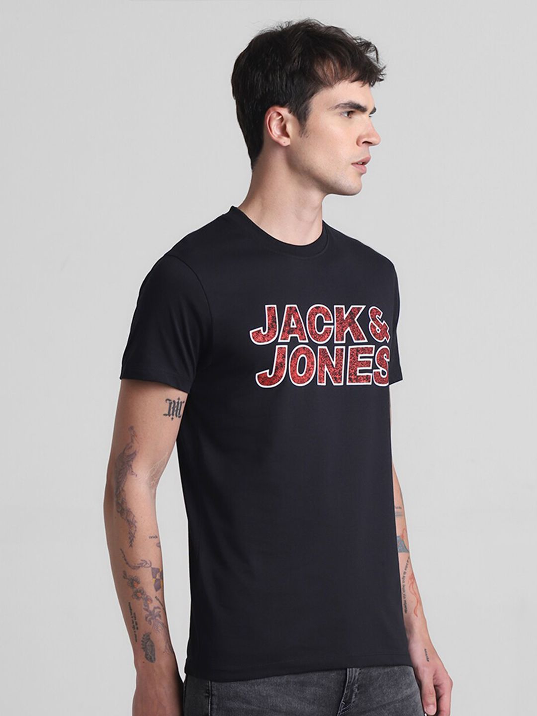 Typography Printed Round Neck Pure Cotton Slim Fit T-shirt