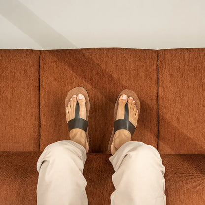 Paaduks Eso Thong-Strap Cork Brown Men Slides