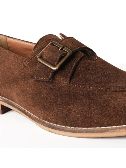 Monkstory Rustic Buckle Slip-Ons - Brown