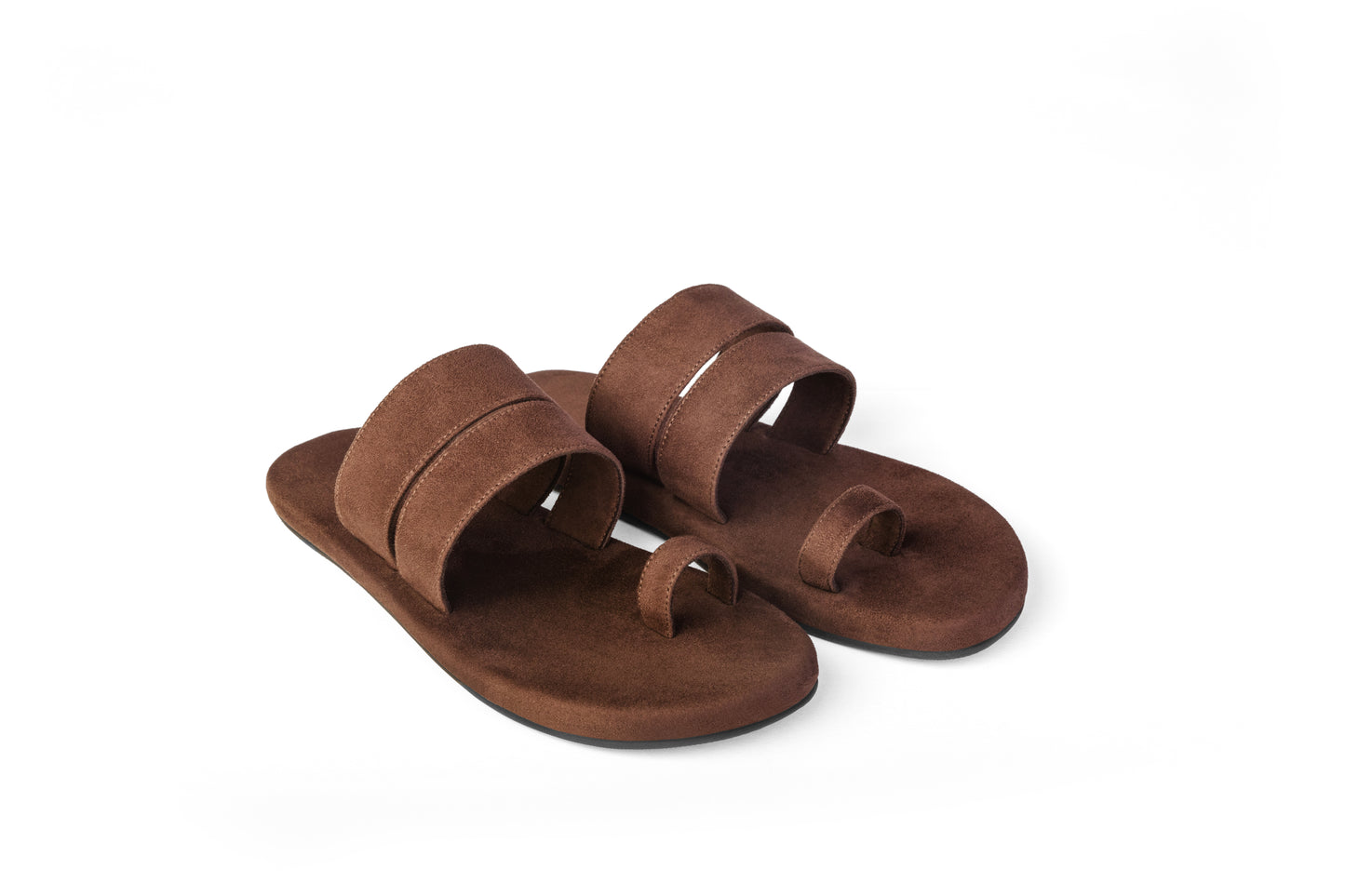Paaduks Uri Toe-Ring Vegan Suede Brown Slides