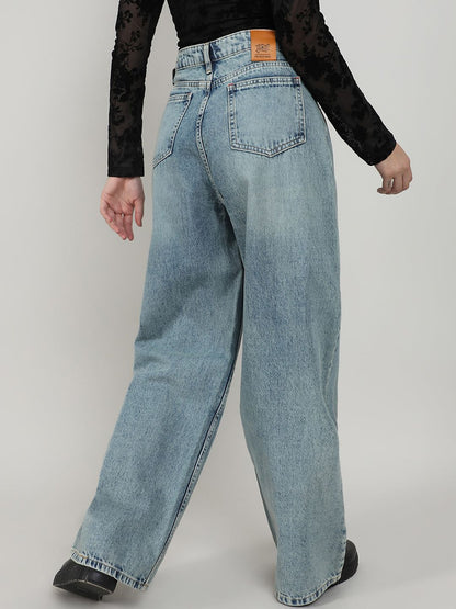 Women Comfort Low Distress Heavy Fade Stretchable Jeans