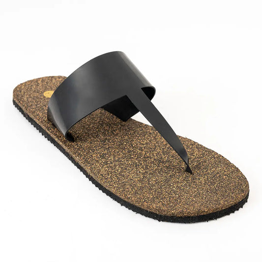 Paaduks Eso Thong-Strap Cork Black Men Slides
