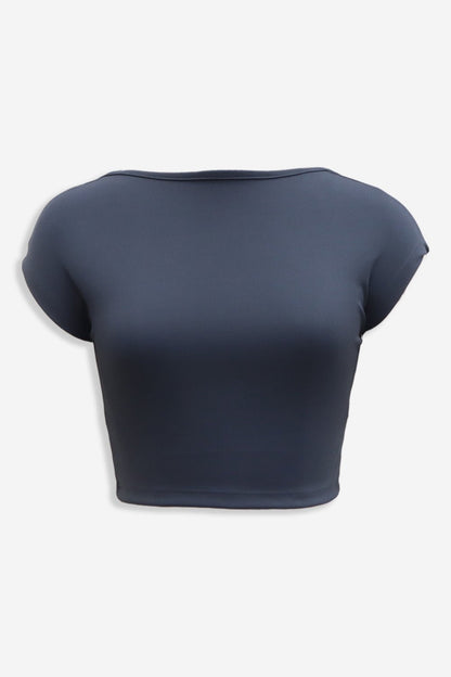 Dark Grey Retro Backless Tee