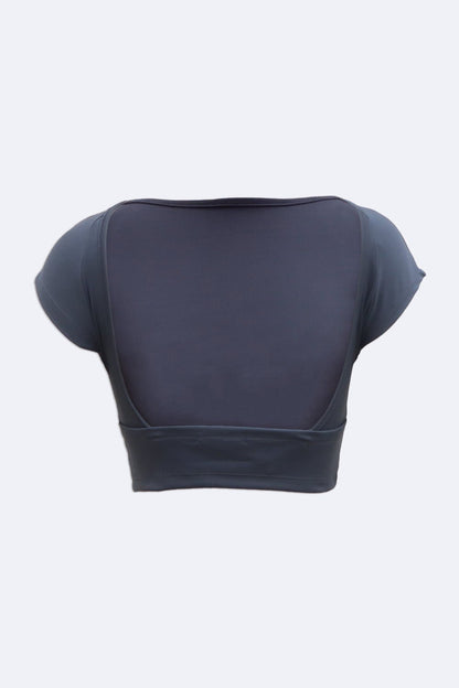 Dark Grey Retro Backless Tee