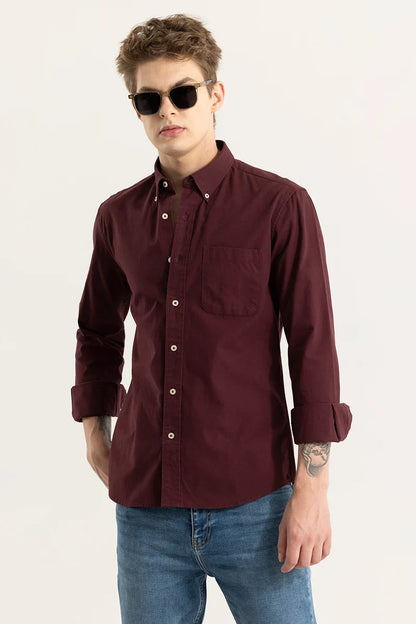 Shirtolo Plain Maroon Shirt
