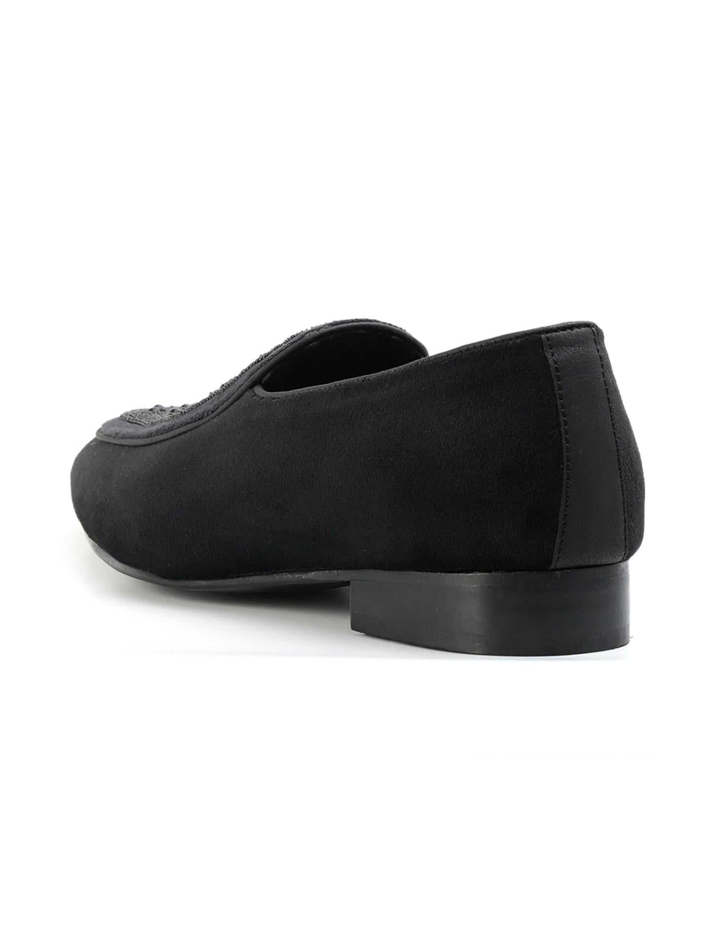 Monkstory Hand-Beaded Slip-ons - Black