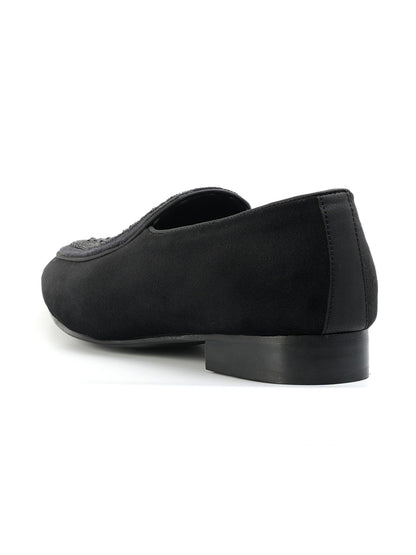 Monkstory Hand-Beaded Slip-ons - Black