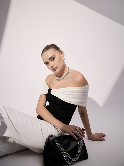 Stretchable Bow Bardot Top