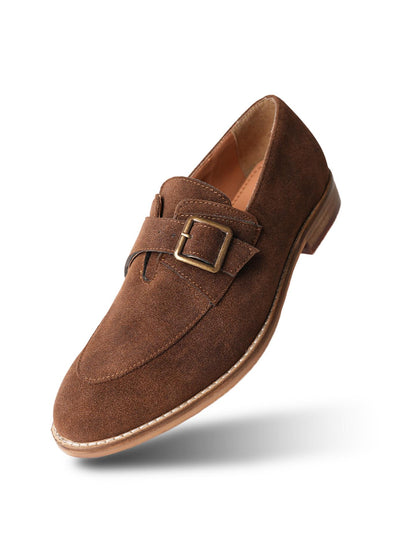 Monkstory Rustic Buckle Slip-Ons - Brown