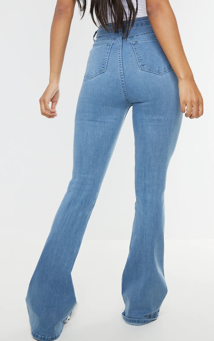 Baby Blue Bootcut Flare Denim Jeans