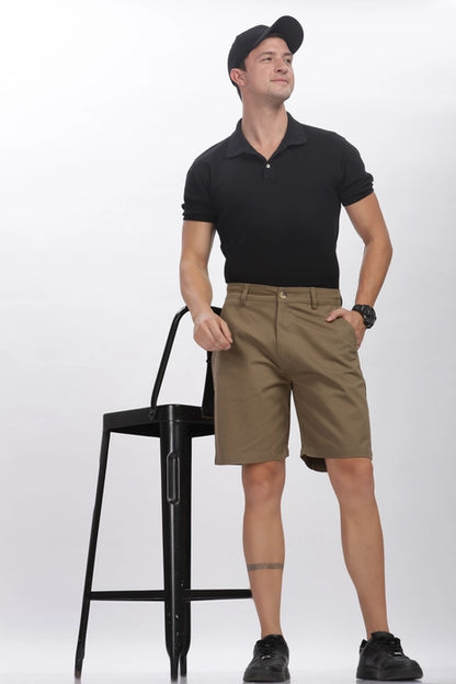 Cotton Chino Shorts | Regular Fit | Bermuda | Olive Brown