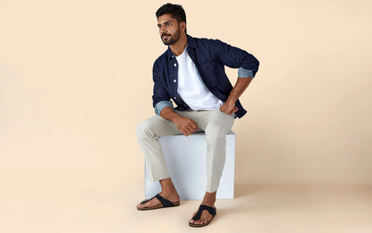 Neeman's Cork Sandals for Men | Stylish and Fashionable Slippers for Boys | Ankle Strap Open Toe Indoor Outdoor Sandals | Lightweight Comfortable Soft Flat Chappal | Everyday Comfort