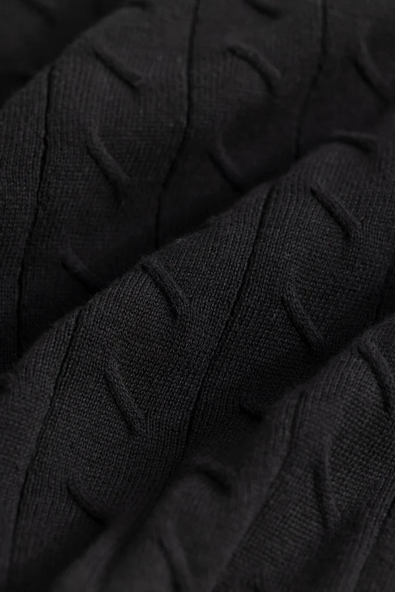 Fresco Black Knitted Polo T-Shirt