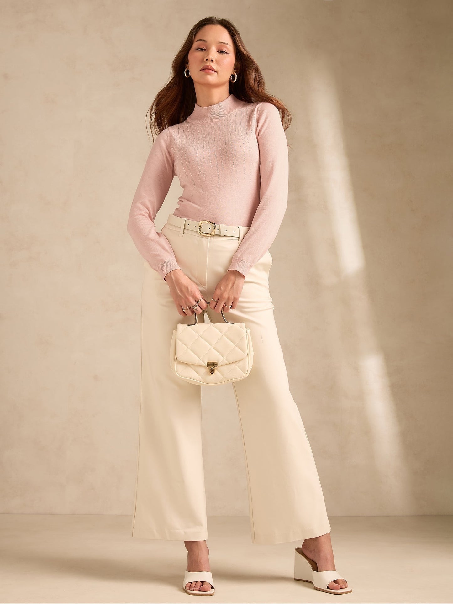 Rose Gold High Neck With Small Studded Top