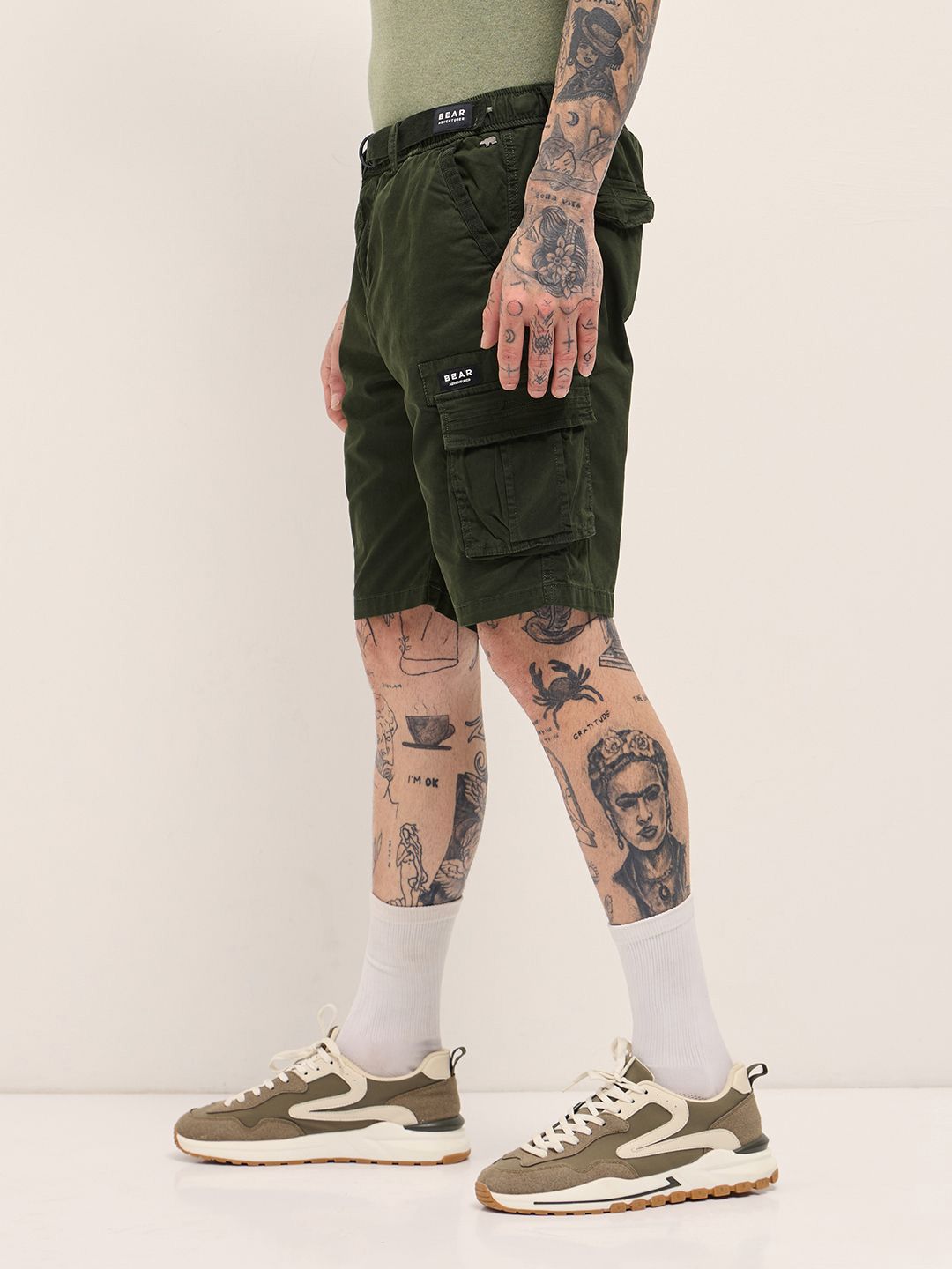 Men Men Cotton Solid Knee Length Shorts