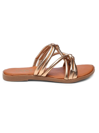 GNIST Strappy Slip on Copper Flats