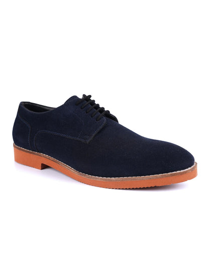 Monkstory Elegance Derby Suede Lace-Ups - Navy Blue