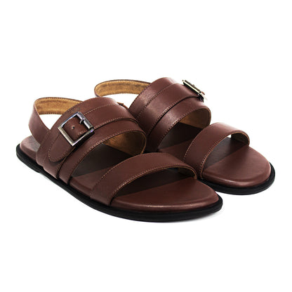 Paaduks Leo Crossover Vegan Leather Brown Men Sandals