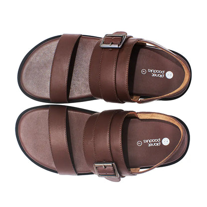 Paaduks Leo Crossover Vegan Leather Brown Men Sandals